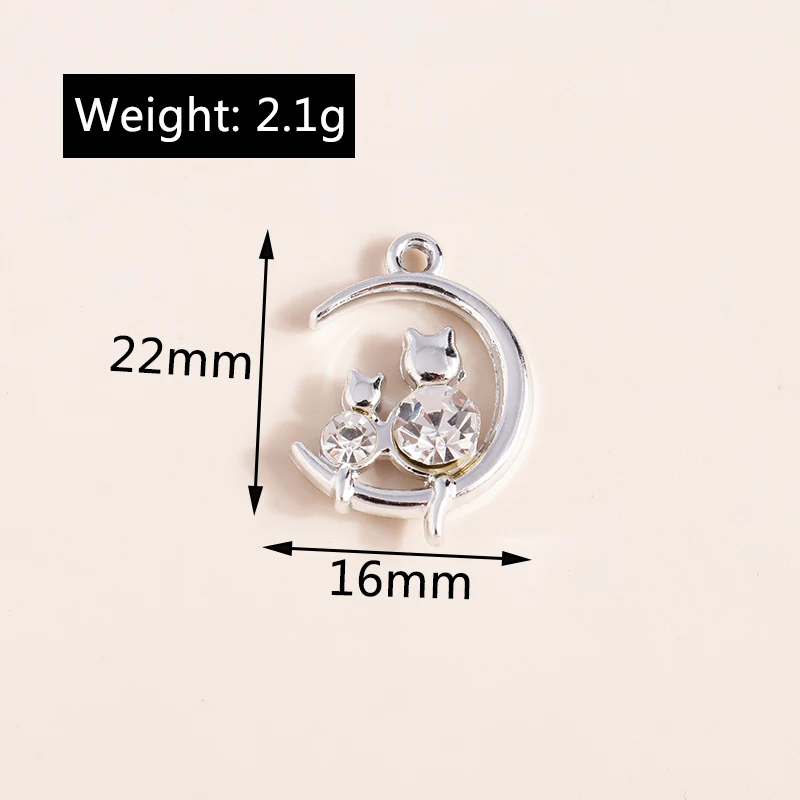 Leslie 10 stücke 16*19mm niedlichen Legierung Kristall Kaninchen Charms für Ohrringe Halskette Armband Hase Anhänger DIY Schmuck machen Großhandel – Detail 16