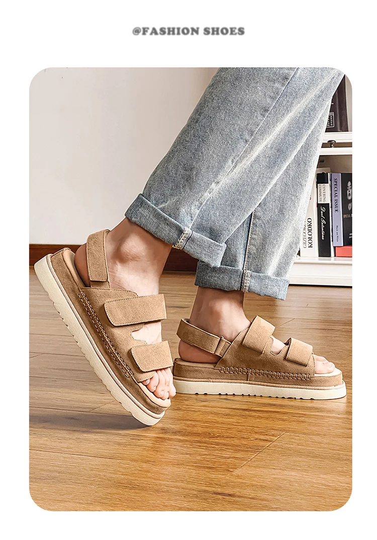 Hight Quality Summers New Street Style Genuine Leather Sandals For Men's Women Daily Outdoor Beach Dress Height Increasing Shoes Scd2fce1c568a4d3f86498ed36fa641f0E