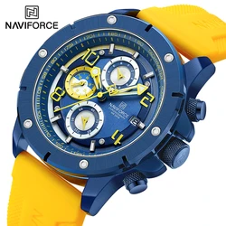 NAVIFORCE Trend Fashion Watches for Men Sport Waterproof Silicone Strap Man Chronograph Auto Date Display Male Quartz Wristwatch