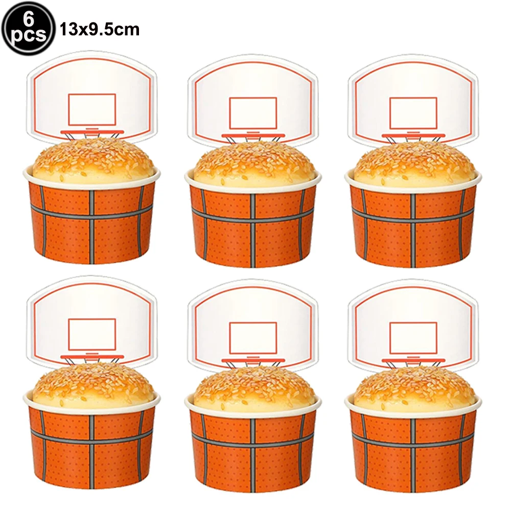 Basketball Einweggeschirr Teller Servietten Tassen Essen Tablett Sport Thema Tischdekoration Kinder Jungen Geburtstag Party Supplies – Detail 9