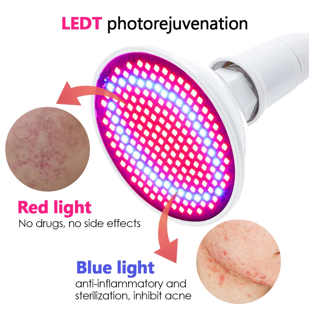 Infrared Therapy Lamp 660nm 850nm Red Light Therapy Full Body Beauty Facial Rejuvenating Skin Care 200LEDs Physical Acne Treatment