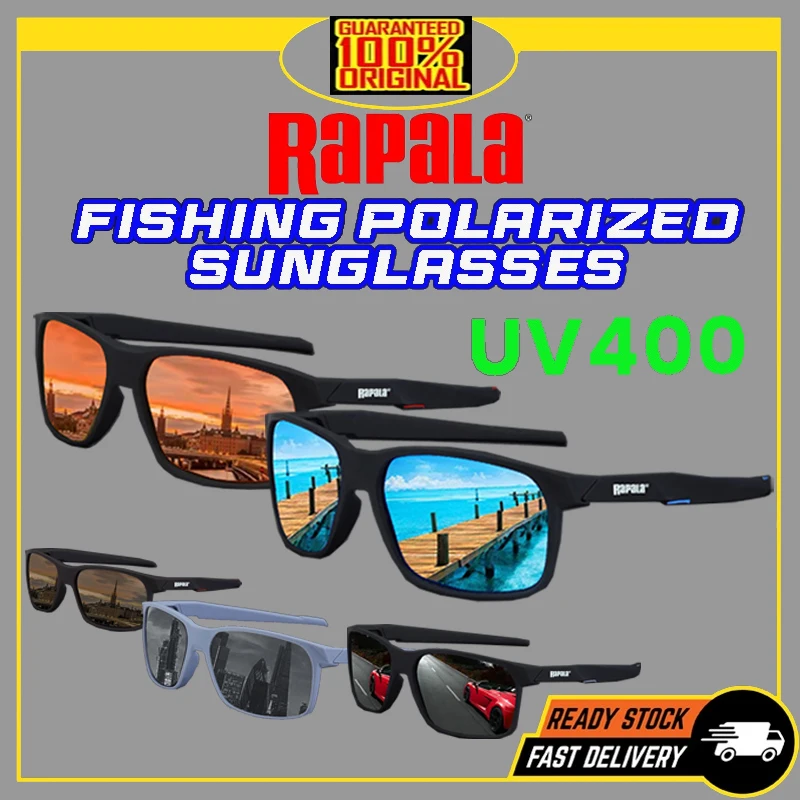 Polarized Sunglasses Fishing Sunglasses Rapala Polarized Fishing Sunglasses with Glasses Chain for Men Women Driving Hiking Anti-glare UV400