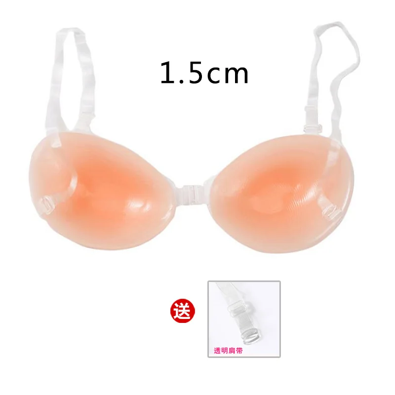 Waterproof Thickened Silicone Bra Swimwear Wedding Dress Invisible Gathered Nipple Cover Strapless Bra for Thermal Spa