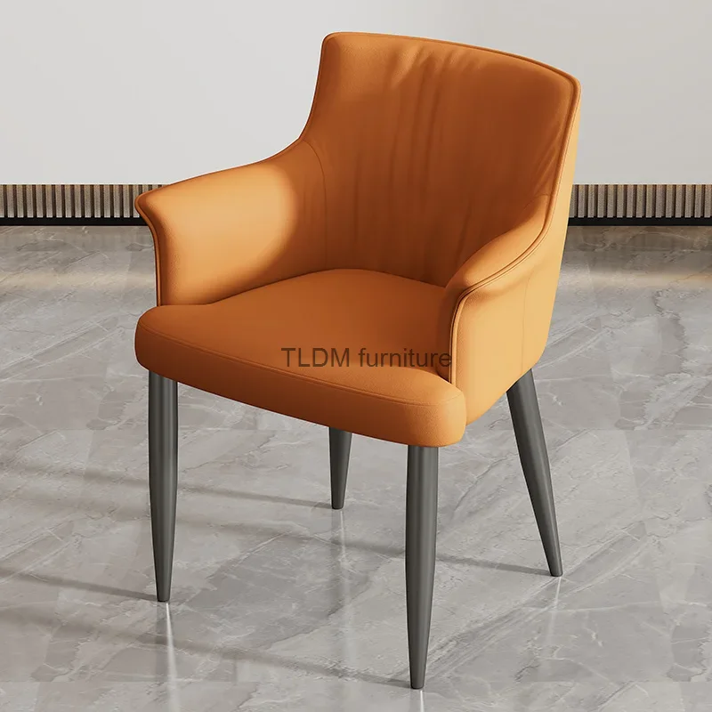 

Минималистичный обеденный стул, кожаный роскошный дизайнерский стул для отеля, косметический столик, итальянское кресло со спинкой, Cadeira De Jantar, кухонная мебель