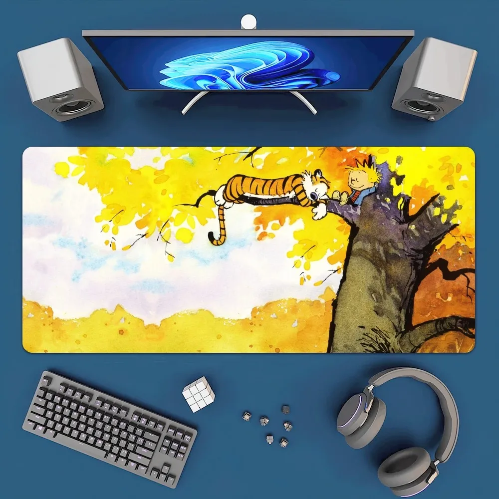 Comic C-Calvin and H-Hobbes Mousepad Office Large Mouse Mat Keyboard Mats Rubber PC Computer Game Big Anti-slip Mice Mat 4