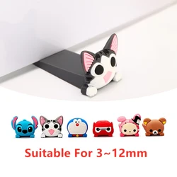 Cute Cartoon Silicone Door Reusable Shock Absorbent Block Wedge Doorstops Door Handle Stopper Home Door Anti-collision Stopper