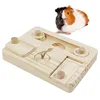 Hamsters Foraging Feeder Wooden Puzzle Game Feeding Board for Rabbit Guinea Pigs Chinchillas Treats Dispenser Pet Supply 3