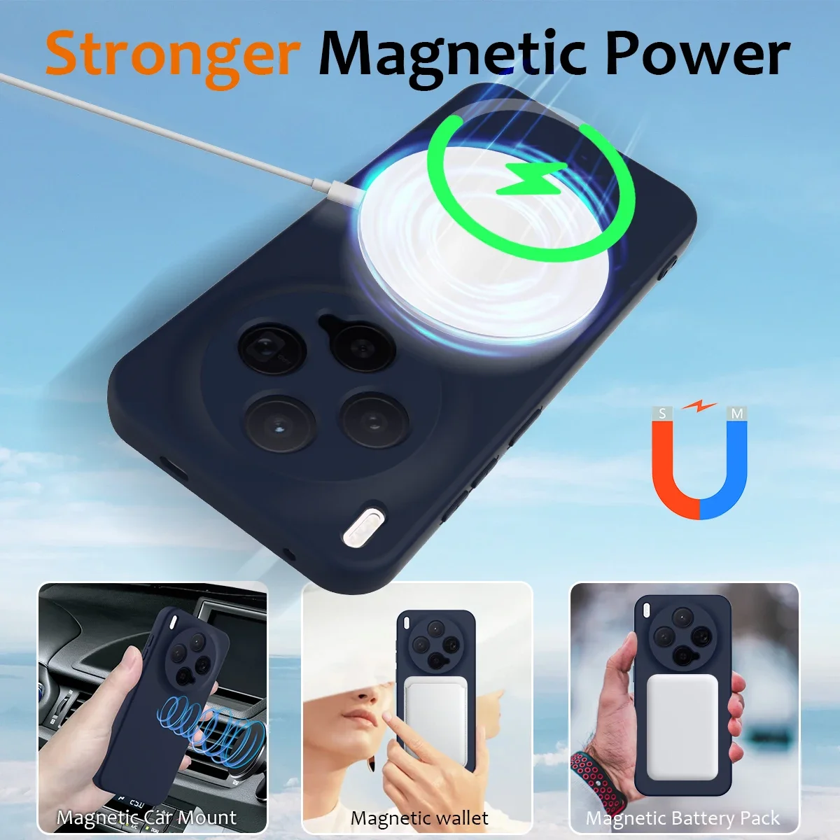 Magnetic Liquid Silicone Phone Case Cover