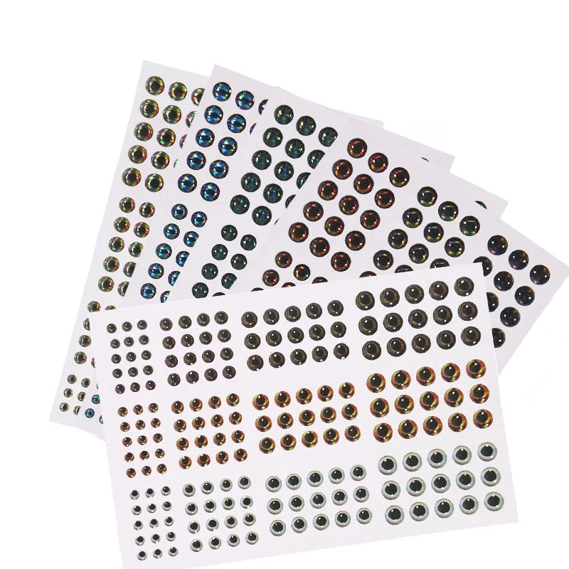 Wifreo 183PCS Holographic 3D 4D Epoxy Fish Eyes For Fly Tying Streamers Fishing Lures Wood Plastic Lure Making 3mm 4mm 5mm 6mm