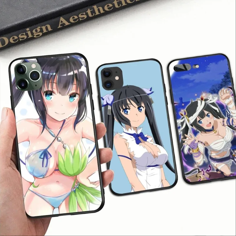 Danmachi Hestia мобильный телефон чехол для iPhone 15 14 13 12 11 XS X 8 7 6 Plus Mini Pro Max SE 2022 черный мягкий чехол для телефона Funda