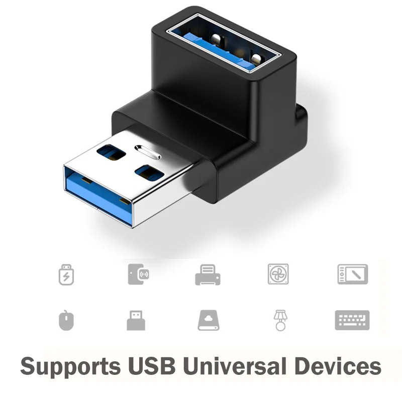 Type-C To USB Support OTG 10Gbps USB Adapter Data Cable Extension USB C To Usb 3.0 Elbow U Type Converter Turn Angle for Laptop 3