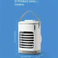 Mini climatiseur portable avec ventilateur de refroidissement à 4 vitesses, humidificateur et télécommande – Alimenté par USB, adapté à la maison et au bureau 4