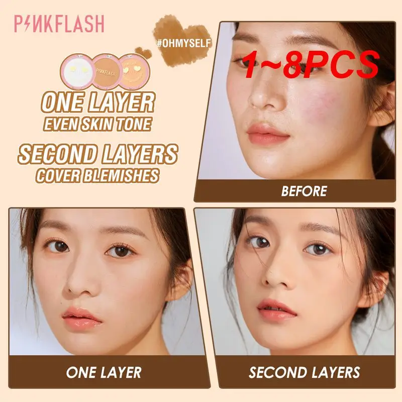 

1~8PCS Colors Loose Powder Face Makeup Powder Traceless Oil Control Powder Concealer Brighten Foundation Face Finish Setting