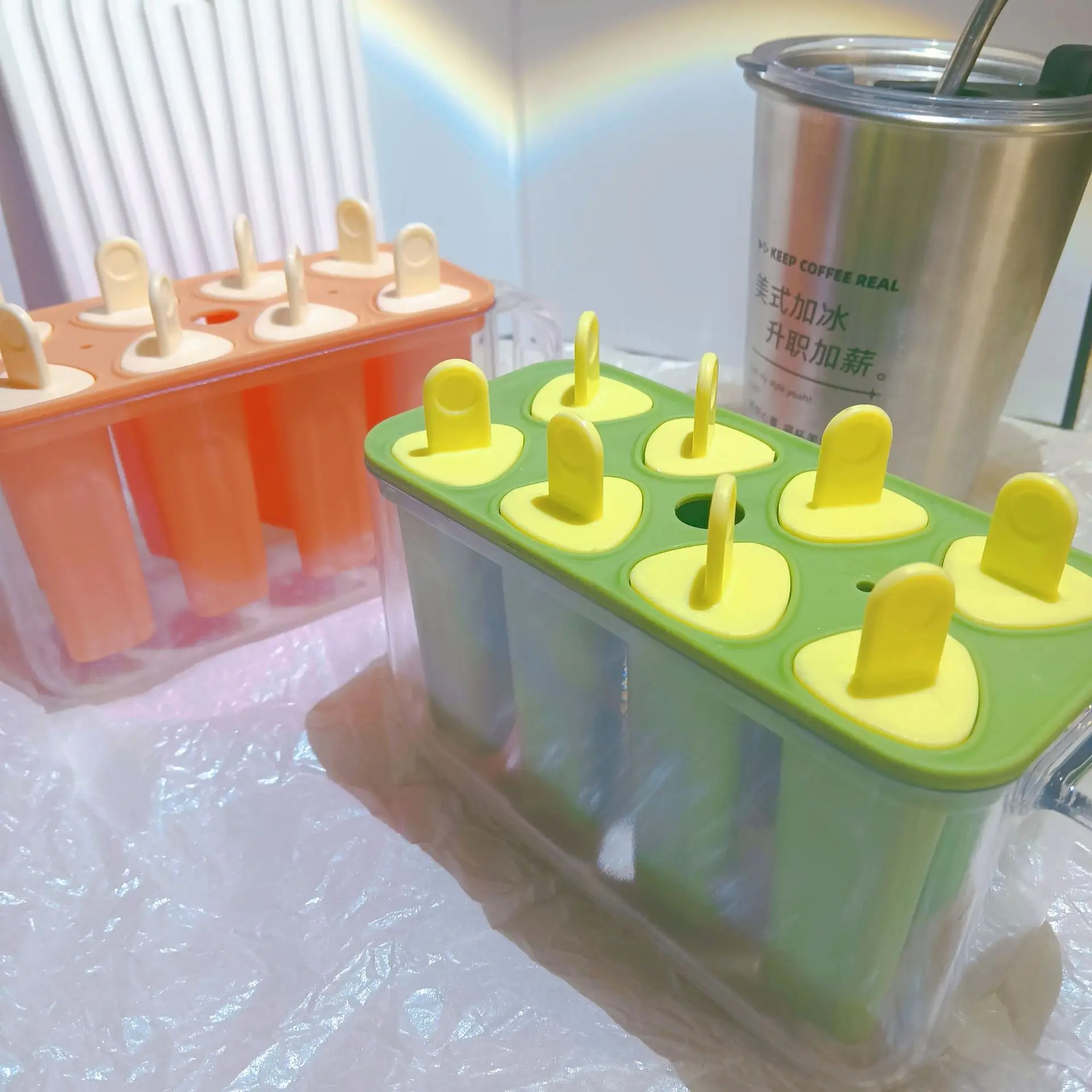 

Popsicle Molds 8 Pieces Silicone Ice Pop Molds BPA Free Popsicle Mold Reusable Easy Release Ice Pop Make