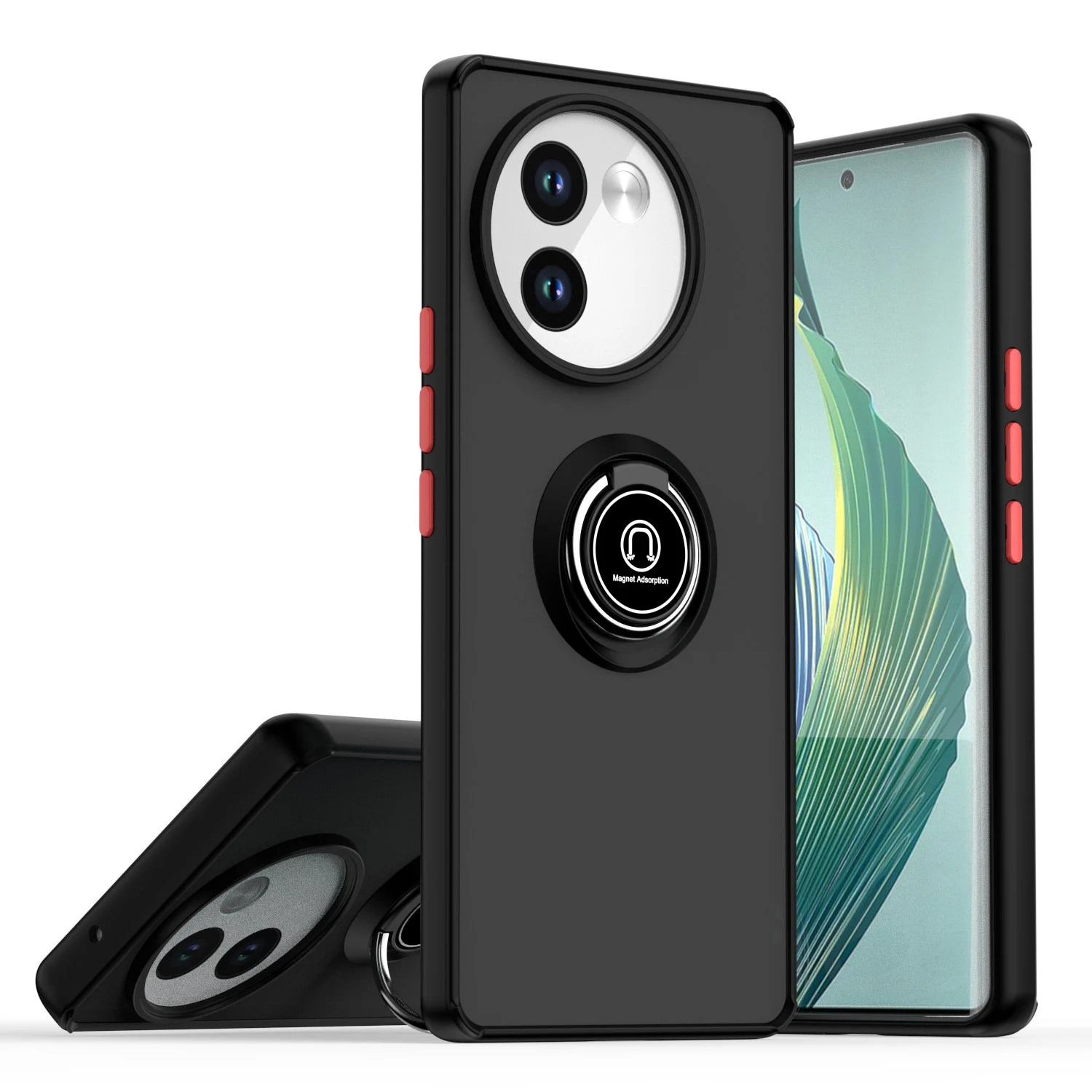 Armor Matte Case with Ring Magnetic Holder Stand - Shockproof and Stylish Protective Cover