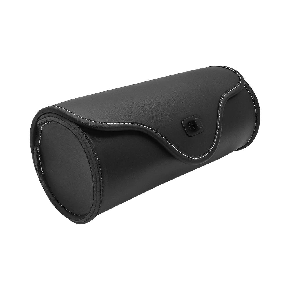 Universal Motorcycle Handlebar Tool Bag Cycling Storage Bag Waterproof PU Leather Black