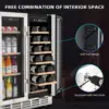 24 Inch Wine and Beverage Refrigerator Dual Zone Wine Fridge with  Safety Locks Under Counter Wine Cooler Beer Fridge 20 Bottles 4