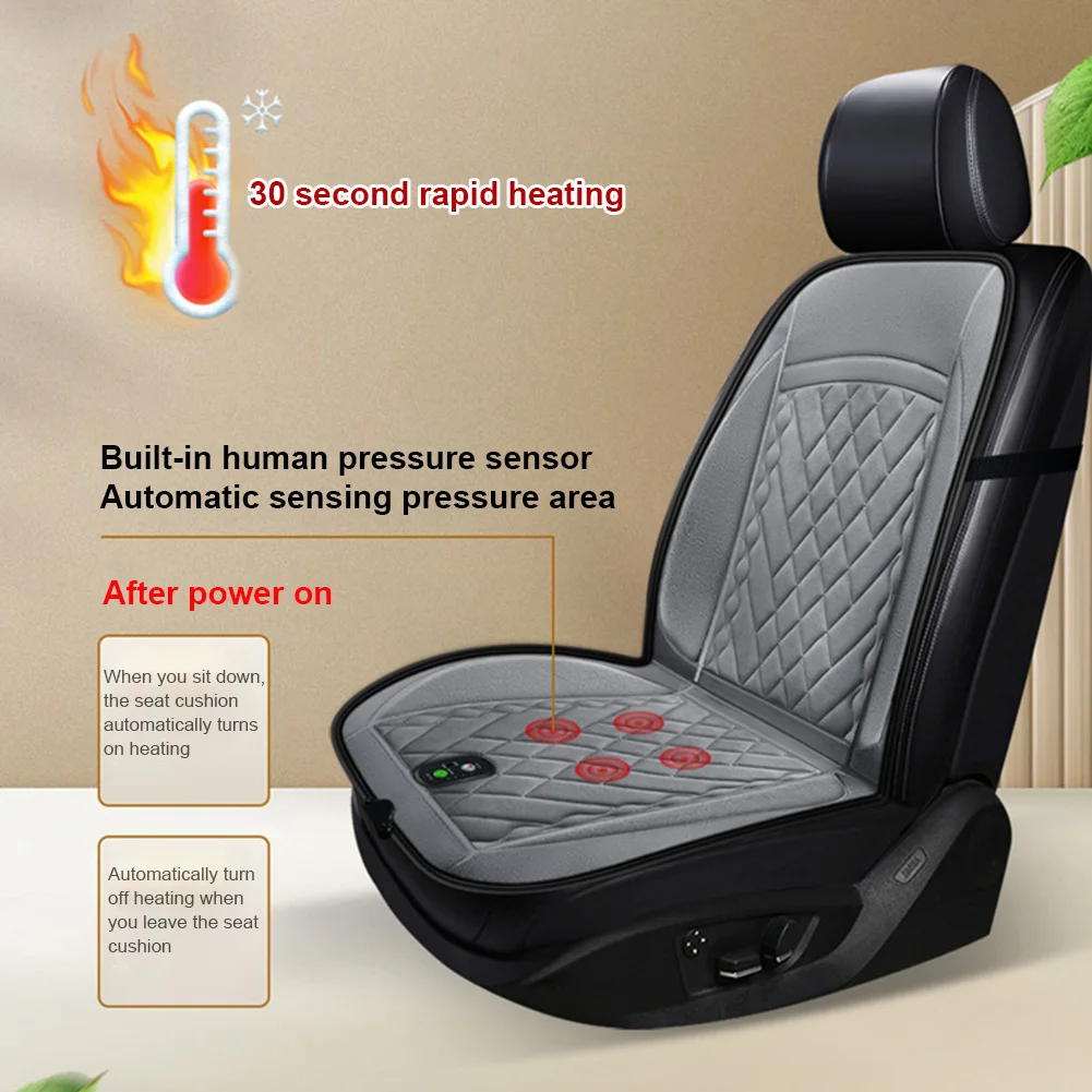 Cojín de asiento de coche con calefacción, almohadillas de calentamiento  rápido ajustables de 3 engranajes, calentador de asiento de coche, estera  de
