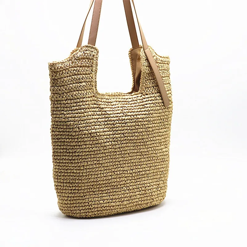 Spring and Summer Fashion Large Capacity Woven for Women 2025 New Single Shoulder Beach Bag Beach Vacation Tote