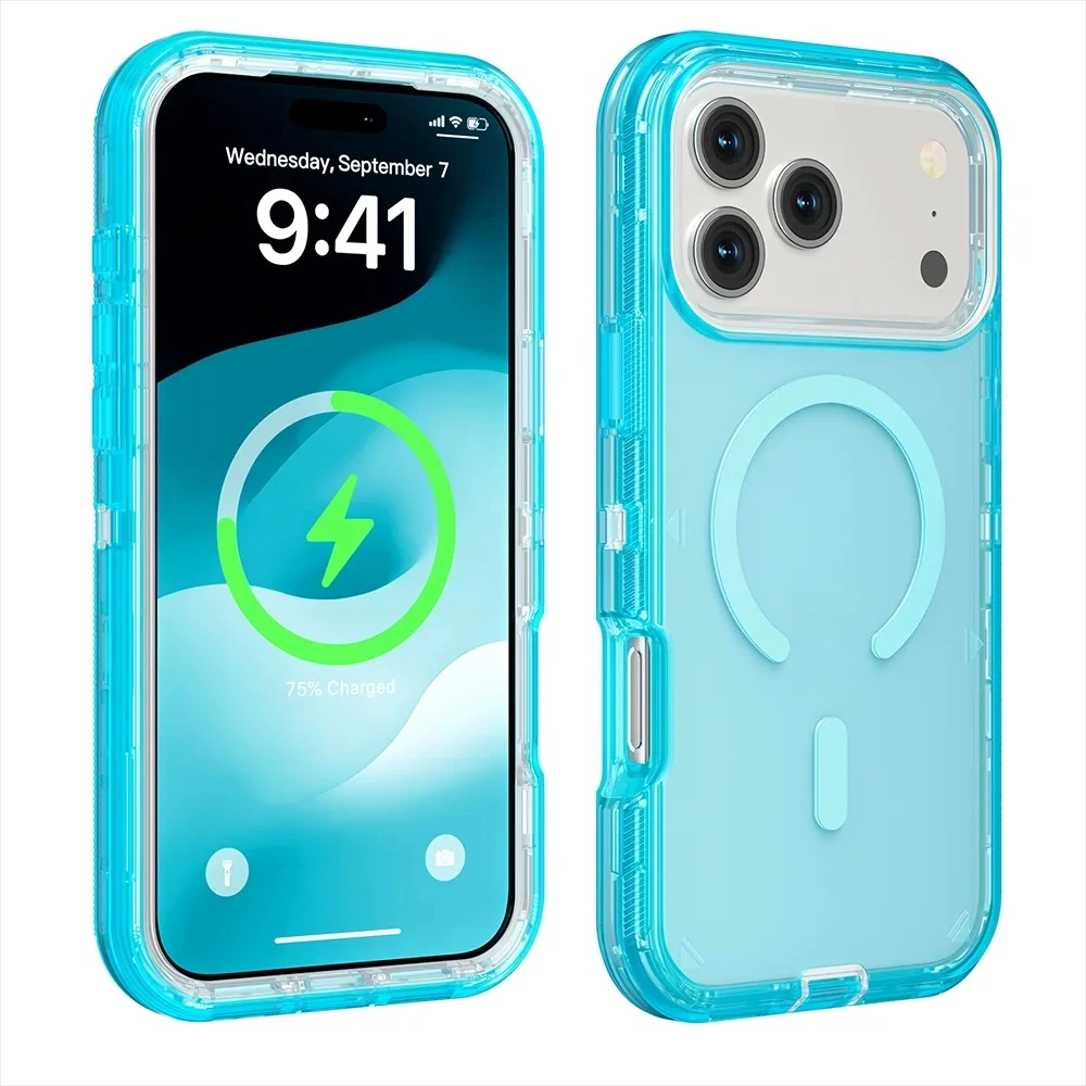 Rugged Otther Box Armor Magnetic Wireless Charging Clear Shockproof Case