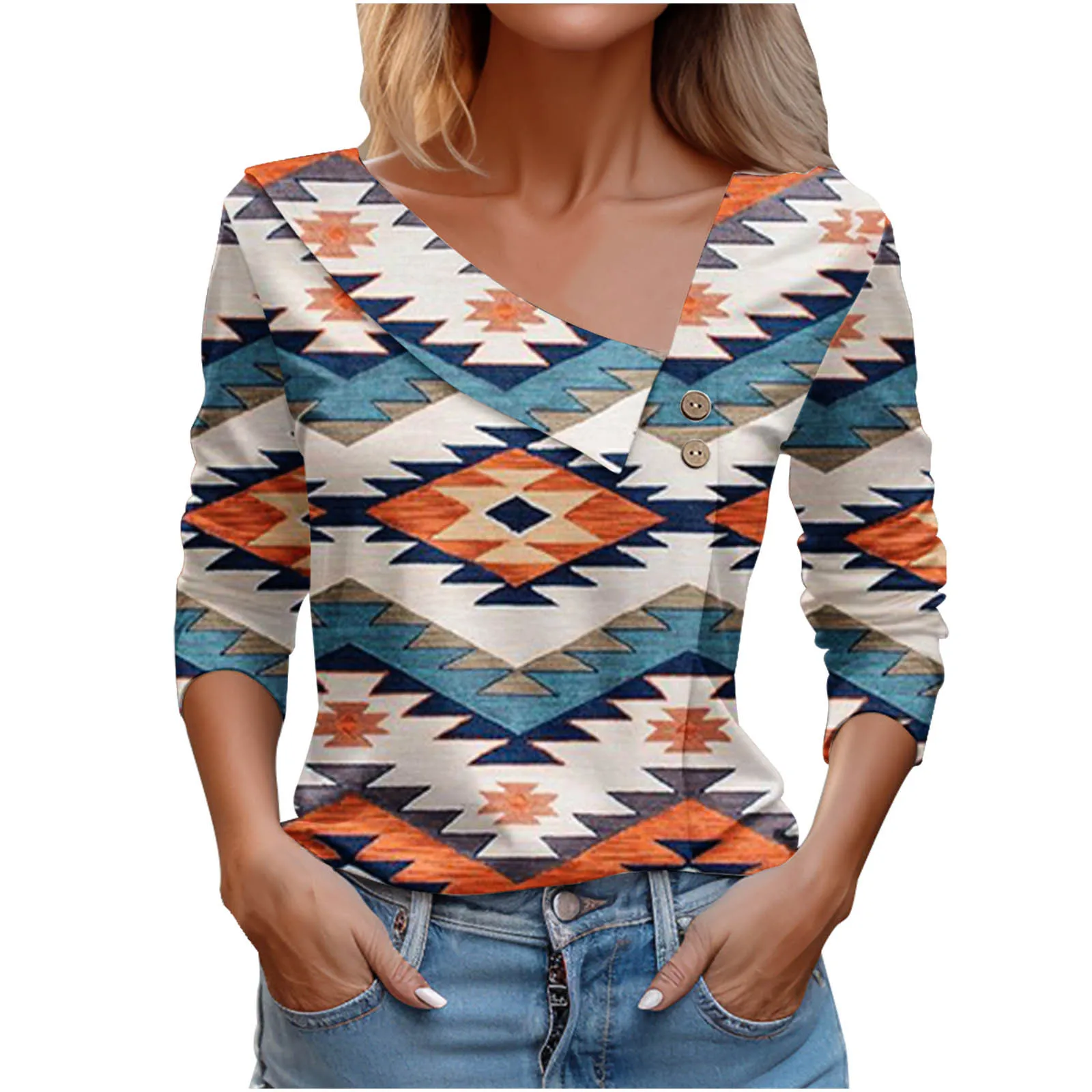 

Vintage Ethnic Tribal Style Women T Shirt Tops Fashion Casual Trendy All-match Ladies Tees Pullover Spring Summer New Streetwear