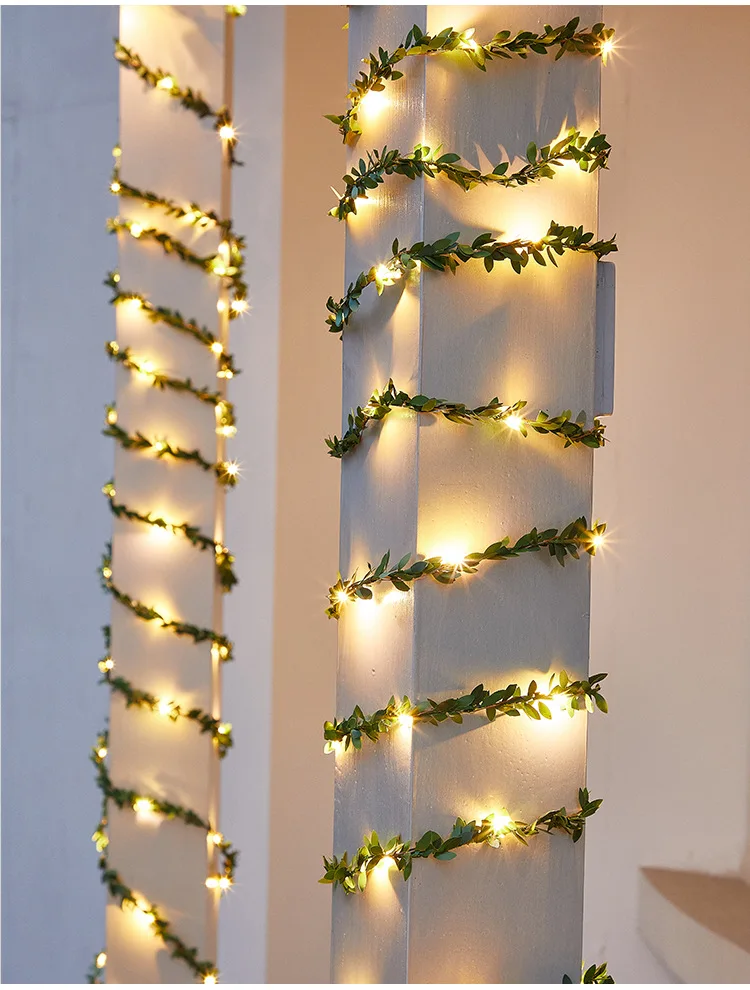 Led string folha de luz ivy vineoutdoor à prova dwaterproof água maple leaf rattan tira led lâmpada para casa ao ar livre casamento jardim decoração