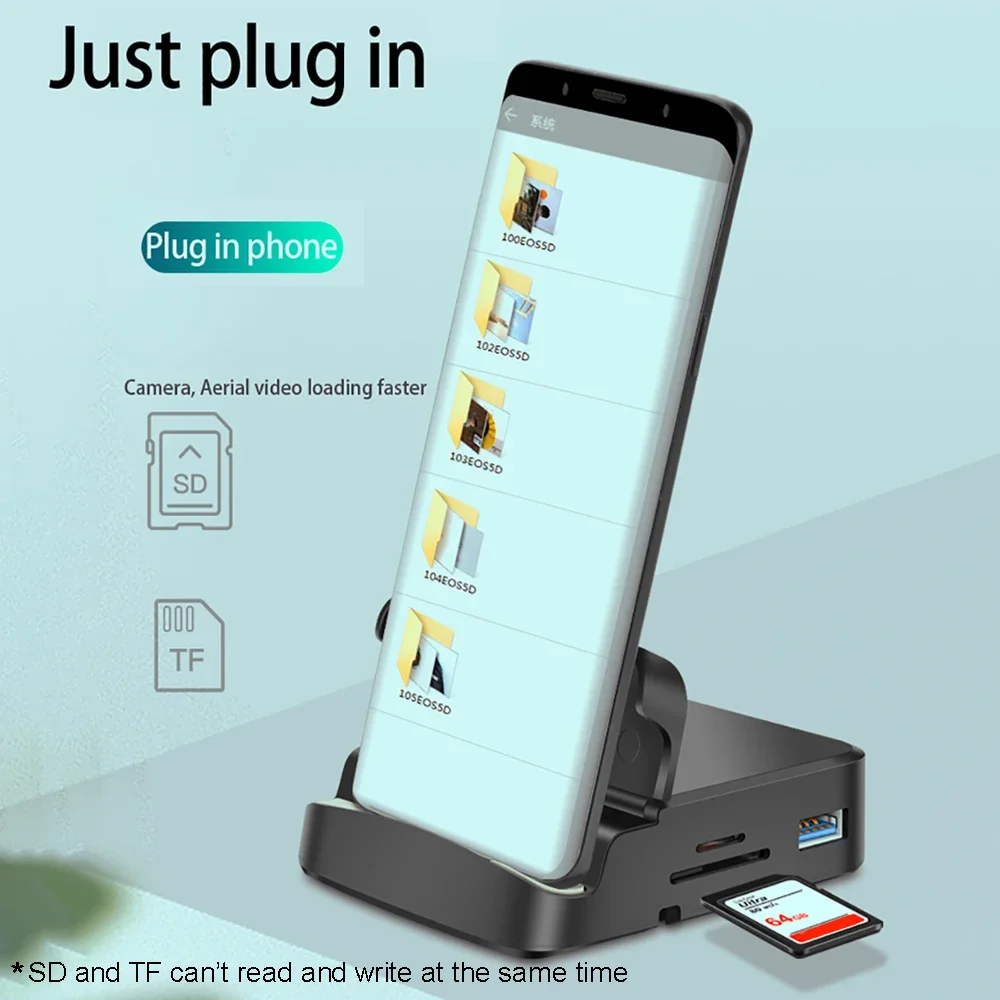 8-in-1 Bracket Docking Station USB C Hubs Type C to 4K HDMI Adapter USB Splitter USB 3.0 5Gbps HUB for PC Laptop Macbook Pro