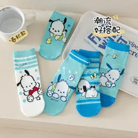 5Pcs/Set Kawaii Sanrio Socks Hello Kitty Kuromi Cinnamoroll Korean Cartoon Student Stockings Cute Girls Home Warm Socks 3