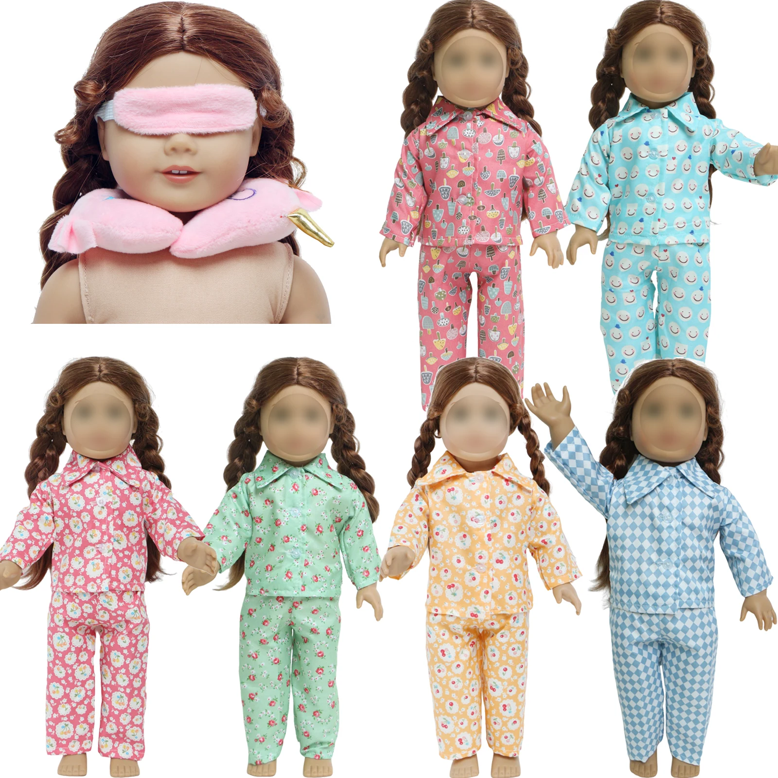 Camisón Estampado De Invierno Para Muñecas De 18 Pulgadas (43-46 Cm): Conjunto De Ropa De Alta Calidad, Elástico Y Fácil De Poner, Ideal Para Niños Y Coleccionistas (zapatos Y Muñeca No Incluidos)
