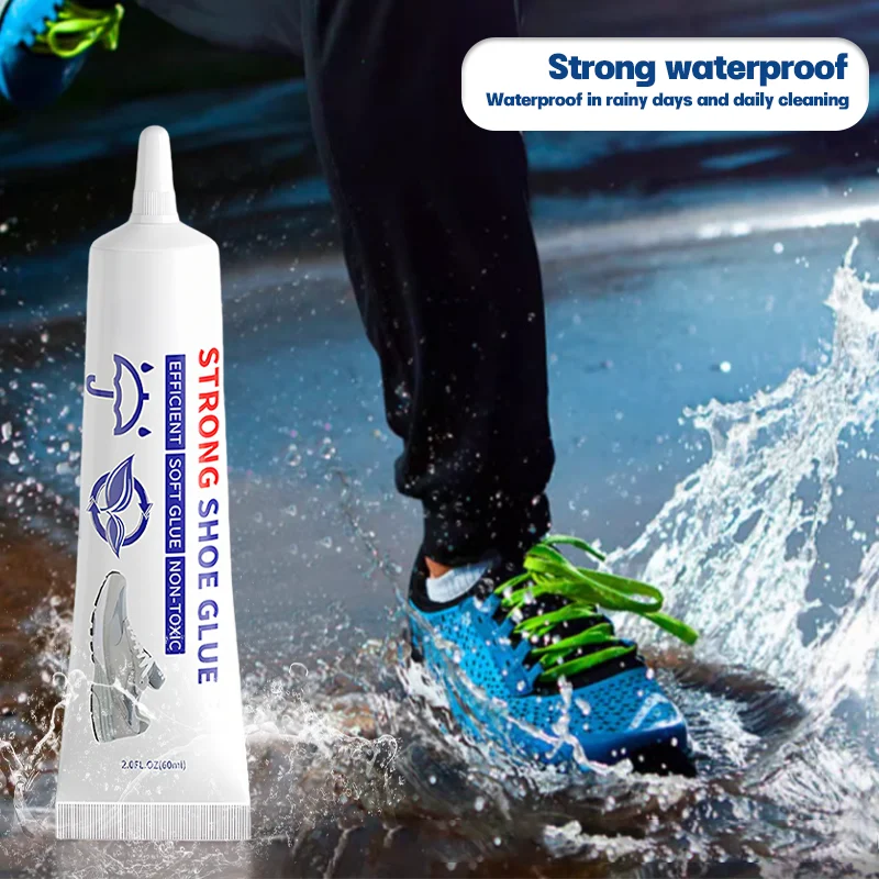 Shoes Repair Glue 60ml Super Strong Adhesive Clear Repair Sole Glue for Sneakers Boot Fast Repair Professional Shoemaker Fix