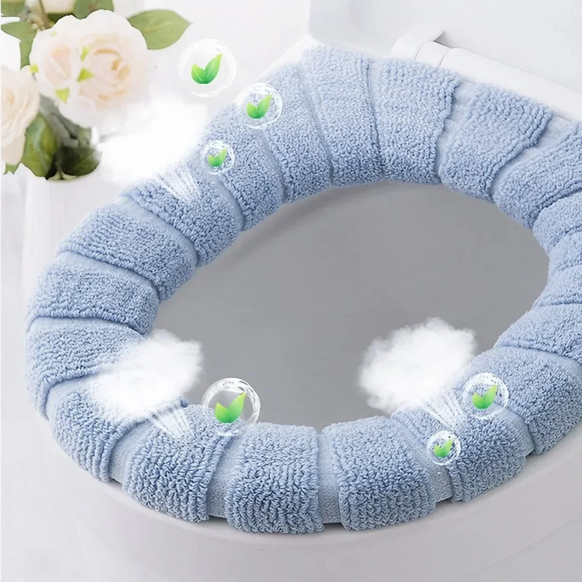 Toilet Seat Cover-Warm Washable Comfortable Seat Cushion, Home Decor Toilet Lid Cover