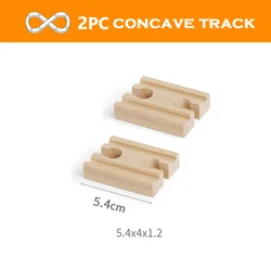 Wooden Train Track Racing Set with Accessories (2pc concave)