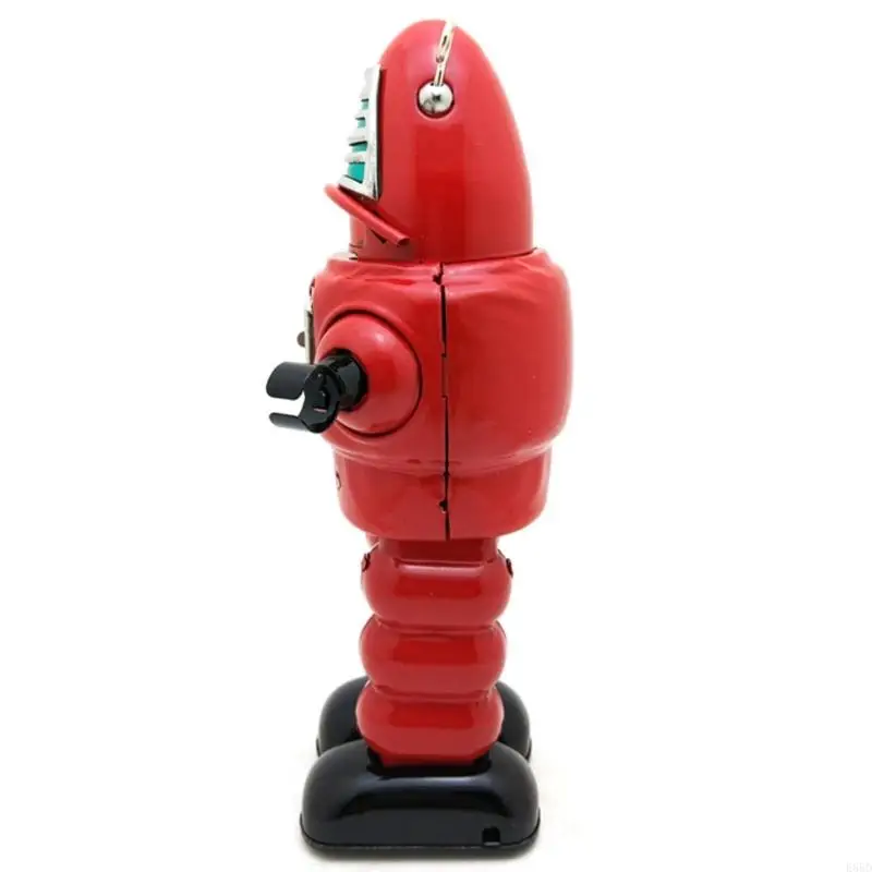Clockwork Toy Robot Figure Table Wind-up Toy Spring Iron Statue Birthday Gift Boy Girl Party Bar Pub Ornament E65D