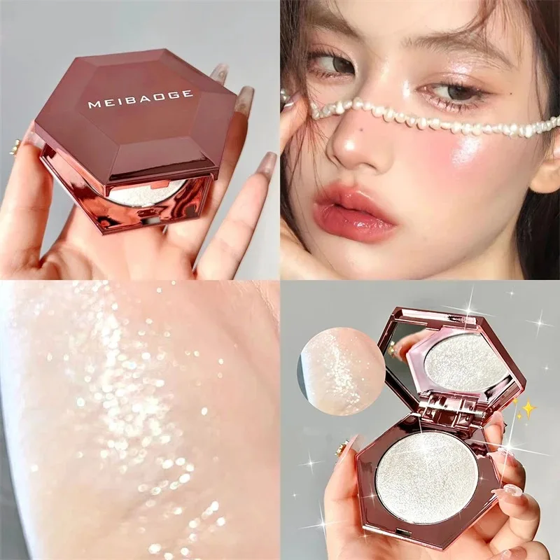thumbnail image 1 of Diamond Highlighter Facial Bronzer Palette Platinum Shimmer Face Contour Powder Flash Body Base Illuminator - Water Light Makeup, 1 of 4