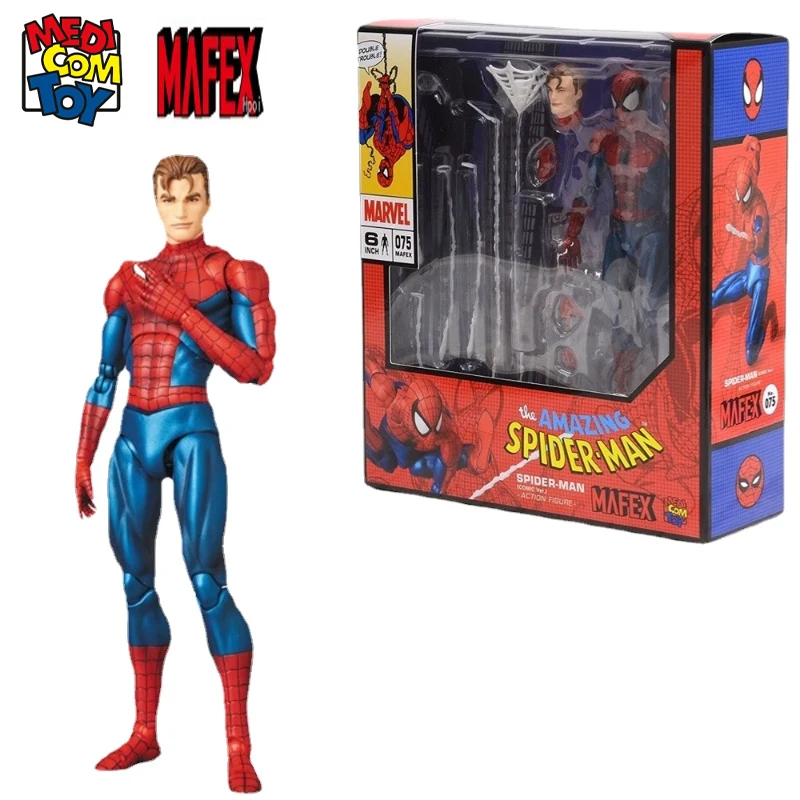 Игрушка Medicom MAFEX No.075 Marvel Человек-паук комикс Ver кавайная Аниме Фигурка модель мультяшная фигурка детские игрушки коллекционные подарки