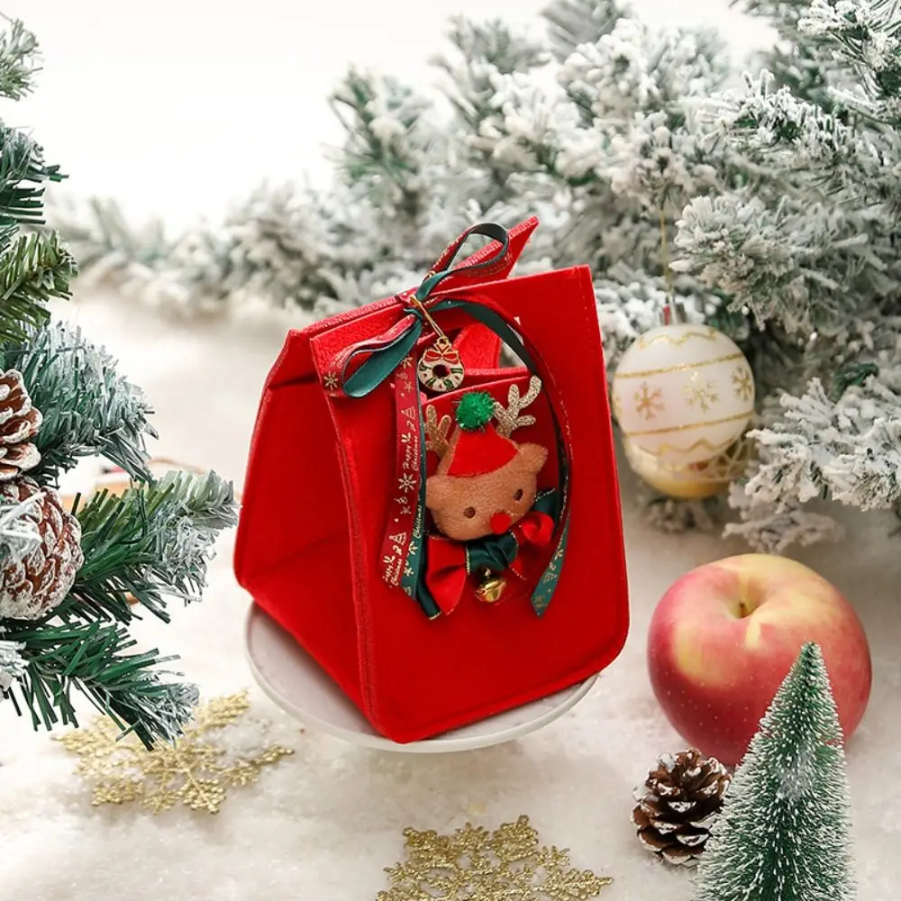 12 Pcs Christmas Santa Pants Treat Bags Elf Boots Candy Bag Red Elf Pants Handbags