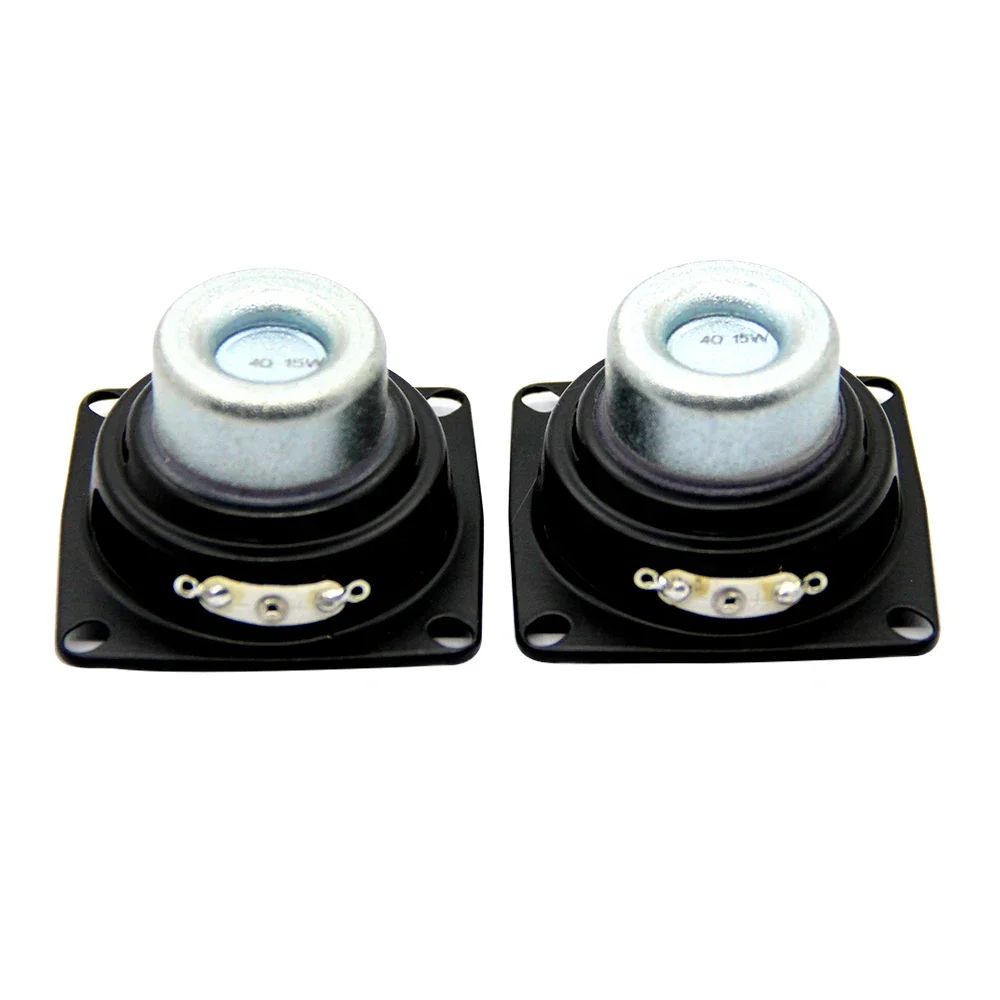 2 pcs Portable 2 Inch 4 Ohm 15W Speakers Full Range Mini 52MM Internal Sqaure Magnetic DIY Home Sound Theater Loudspeakers 4