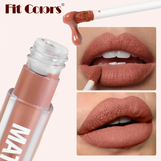 6Colors Waterproof Liquid Lipstick Matte Velvet Clay Texture Lip Gloss Bohemian Style Earth Brown Lasting Non Stick Cup Makeup