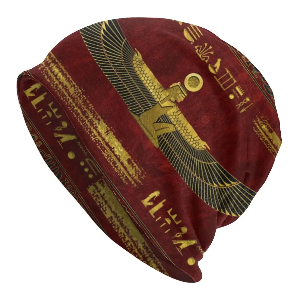 

Шапка-бини с орнаментом золотого египетского Бога, вязаная шапка для мужчин и женщин, классные теплые лыжные шапочки для взрослых