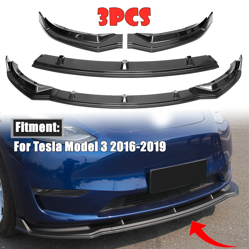 3 Colors Car Front Bumper Lip Deflector Lips Body Kit Spoiler Splitter