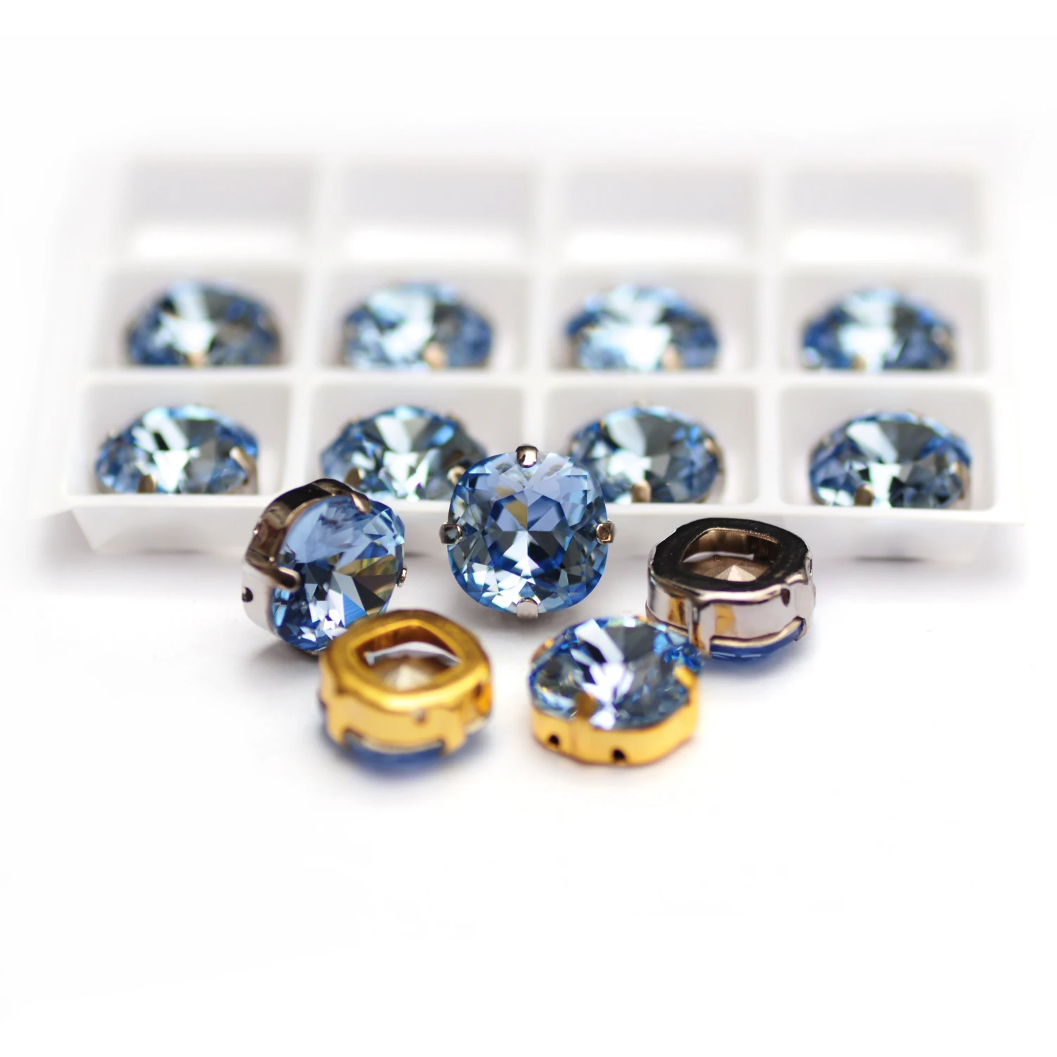 Leichte Saphir ausgefallene Strass steine Kissen geschnitten Juwelen Perlen Kristalle Super Glas Näh steine für DIY Handwerk Kleidungs stück Dekoration – Detail 11