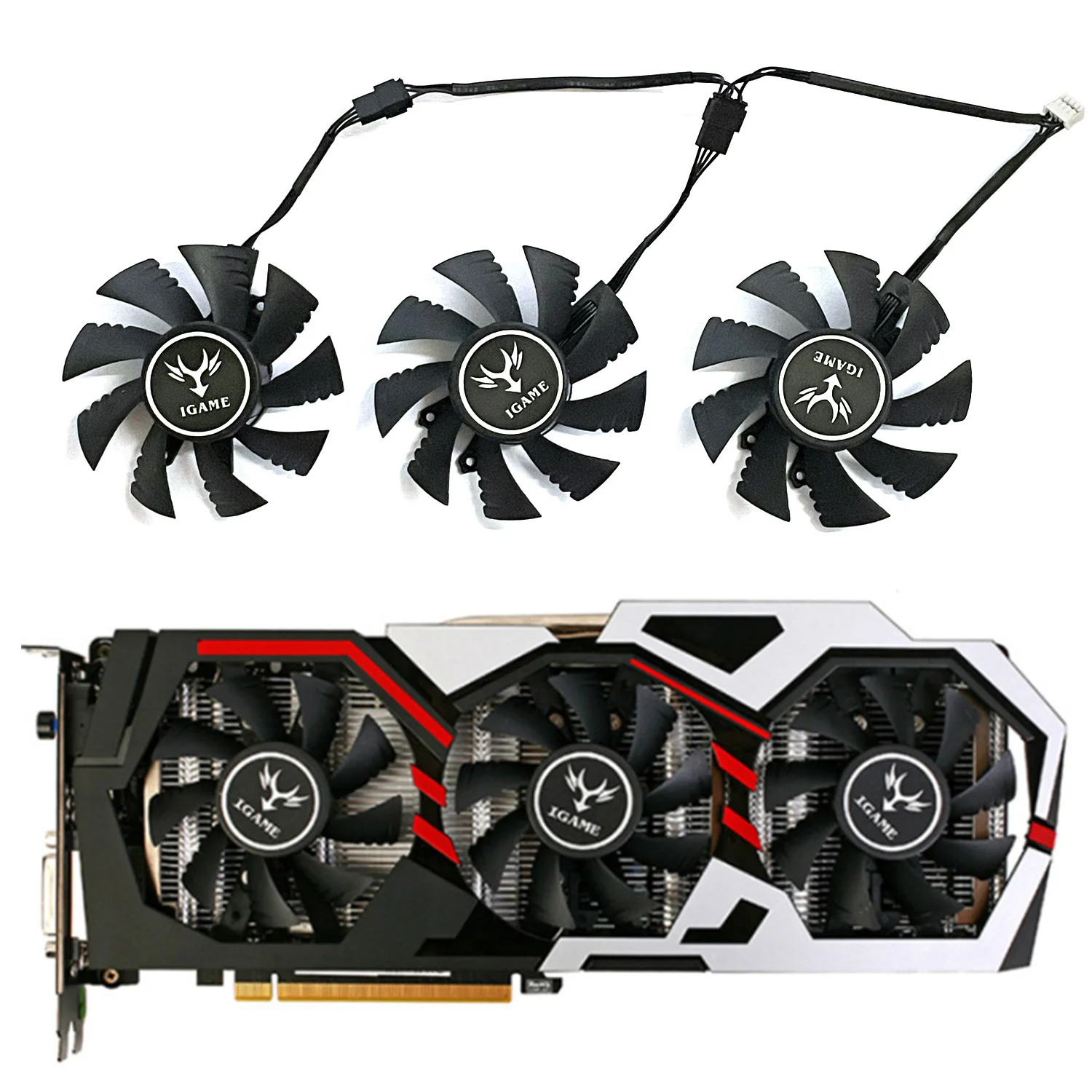 3 Pz 75Mm 4Pin Gtx 1060 1070 1070Ti 1080 Gpu Cooler Per Colorato Igame Geforce Gtx 1060 1070 1070Ti 1080 Ventola Di Raffreddamento Grafica