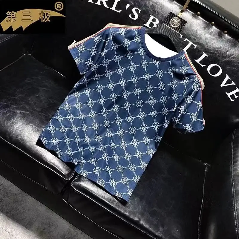 Men's Luxury Brand Quick-drying T-shirt Comfortable Casual Breathable Luxury European Outdoor Sports Top Fashion 3D Printing