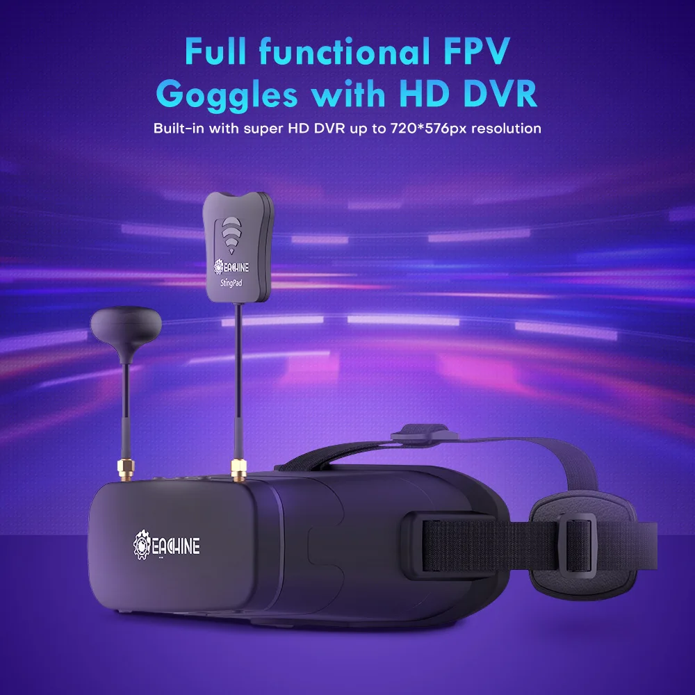 Lunettes FPV Drone avec écran 3 pouces et 40 canaux, vue rapprochée