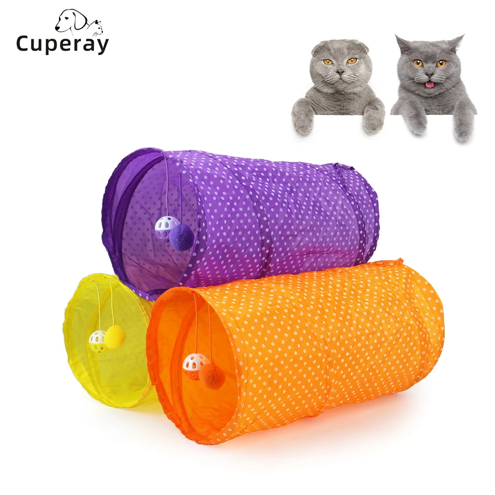 

Cat Toy Tunnel Collapsible Tube with Plush Ball,for Small Pets Bunny Rabbits, Kittens, Ferrets,Puppy and Dogs Play Cat Tent Toys