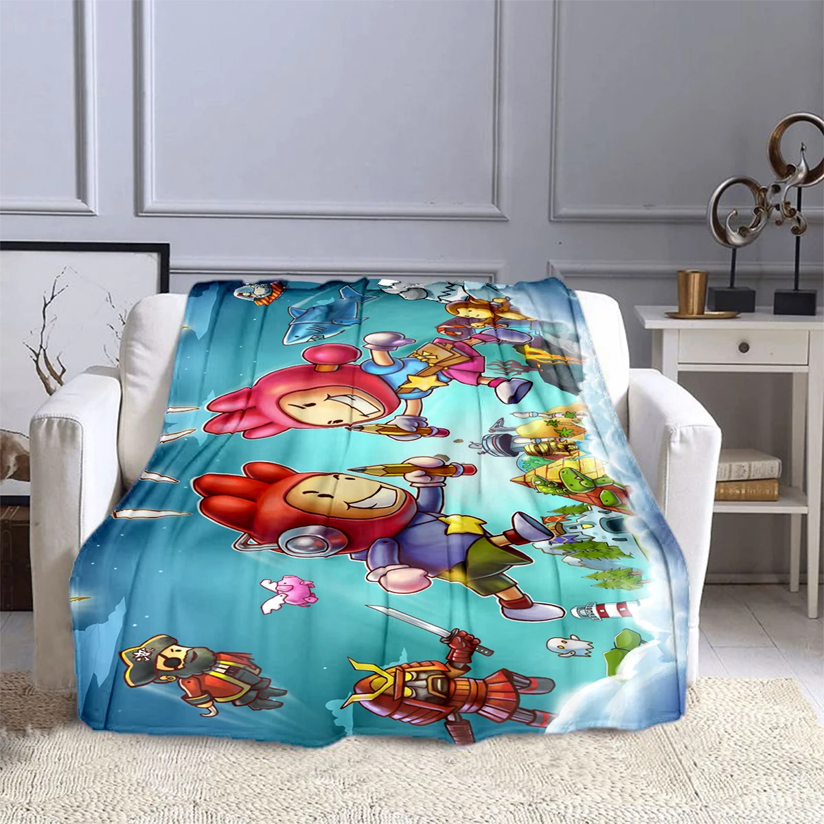 

Game S-Scribblenauts Funny riddle Blanket Children's Blanket High Quality Flannel Blanket Soft Comfortable Home Travel Blanket