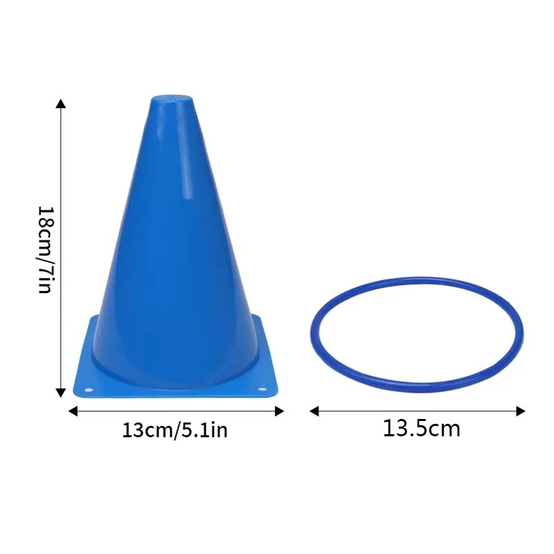 1Set Toss Cones Rings Party Game Kids Toy Outdoor Soccer Football Agility Training Carnival Family Games Yard Combo Set Tools