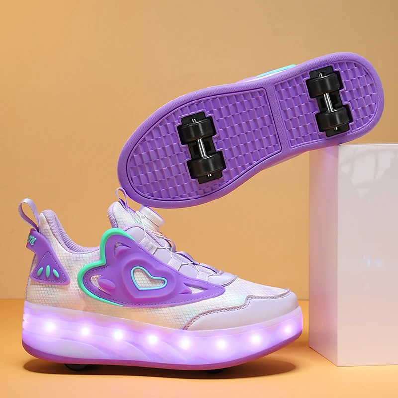 The latest detachable running shoes with four wheels youth outdoor roller skates Stable and not easy to fall wheel shoes