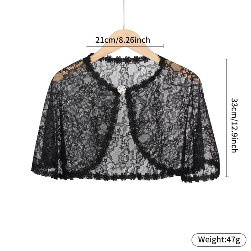 Châle De Mariée Dentelé Avec Strass - Cape Bolero élégante Pour Robe Sans Bretelles - Soirée, Cocktail, Photo