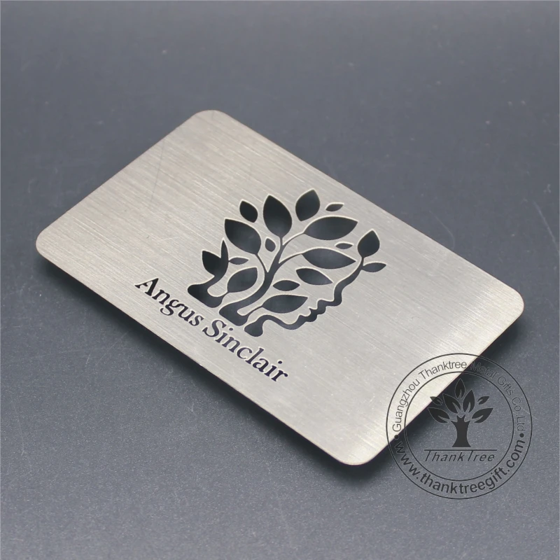 Customized.product.metal etching craft custom logo engraved brushed stainless steel business card